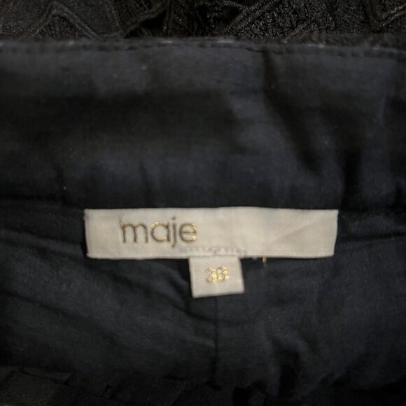 MAJE Black Heavy Lace Dress Shorts - Zip Front - Fully Lined - EU Size 38 = US 6 - Picture 7 of 11